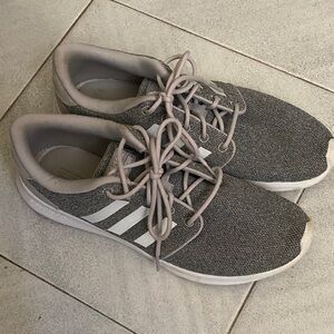 Adidas size 10 Charcoal Sneakers with White Accents